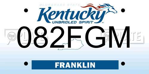 082FGM Kentucky License Plate
