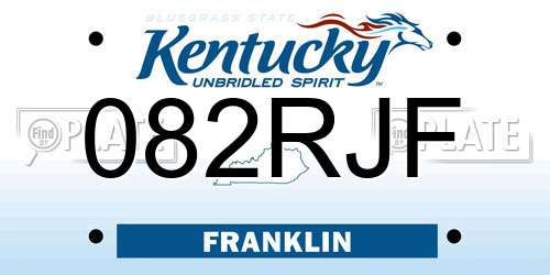 082RJF Kentucky License Plate