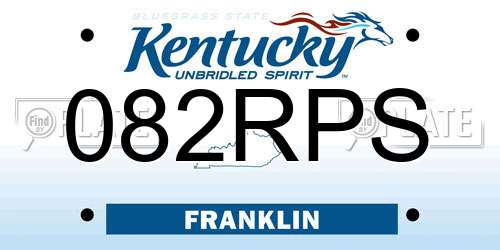 082RPS Kentucky License Plate