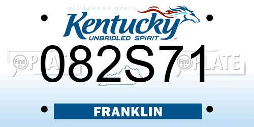 082S71 Kentucky License Plate