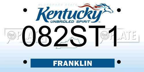 082ST1 Kentucky License Plate