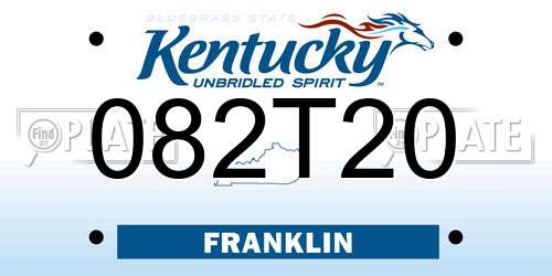 082T20 Kentucky License Plate