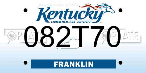 082T70 Kentucky License Plate