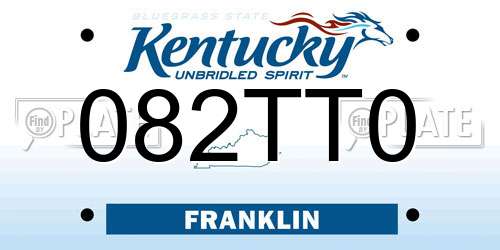 082TT0 Kentucky License Plate