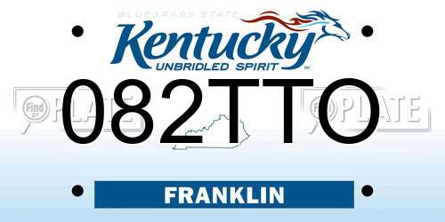 082TTO Kentucky License Plate