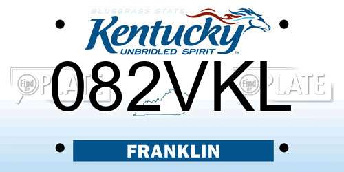082VKL Kentucky License Plate