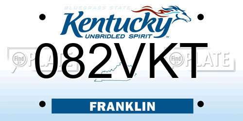 082VKT Kentucky License Plate