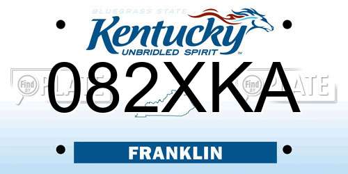 082XKA Kentucky License Plate