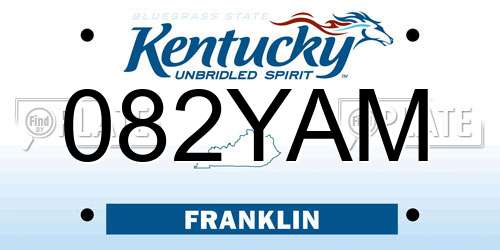 082YAM Kentucky License Plate