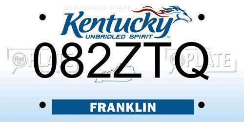 082ZTQ Kentucky License Plate