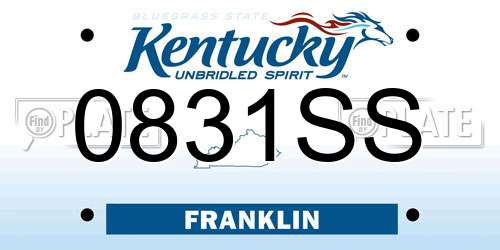 0831SS Kentucky License Plate