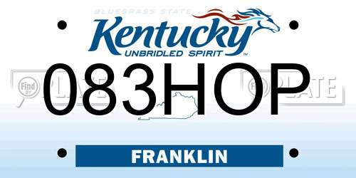 083HOP Kentucky License Plate