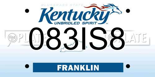 083IS8 Kentucky License Plate