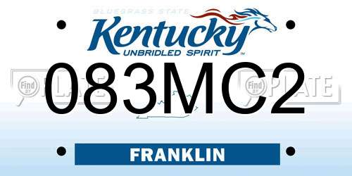 083MC2 Kentucky License Plate