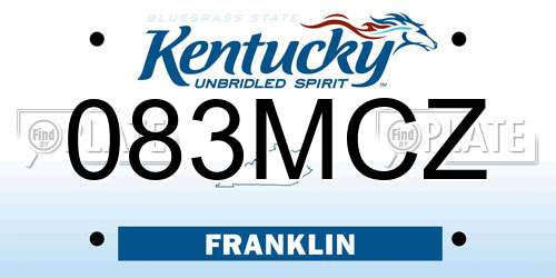 083MCZ Kentucky License Plate