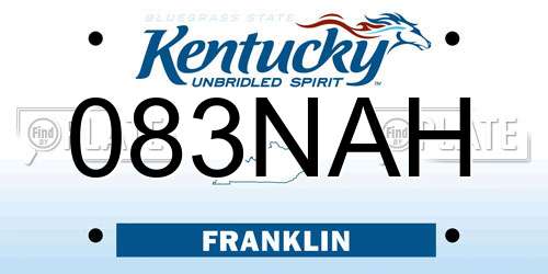 083NAH Kentucky License Plate