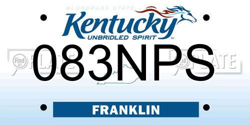 083NPS Kentucky License Plate
