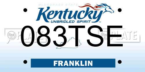 083TSE Kentucky License Plate