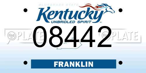 08442 Kentucky License Plate