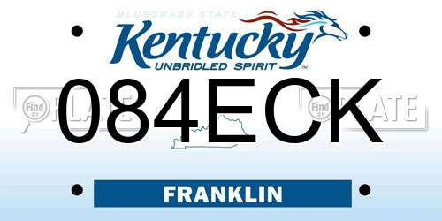 084ECK Kentucky License Plate