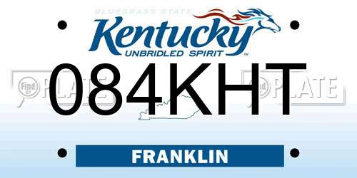 084KHT Kentucky License Plate