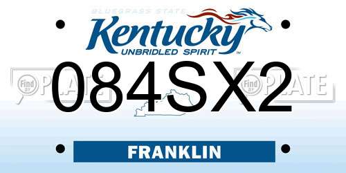 084SX2 Kentucky License Plate