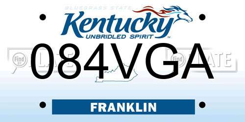 084VGA Kentucky License Plate