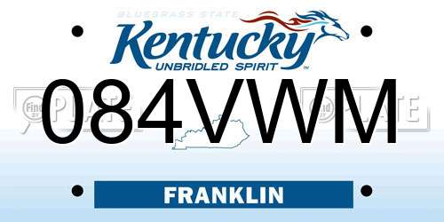 084VWM Kentucky License Plate