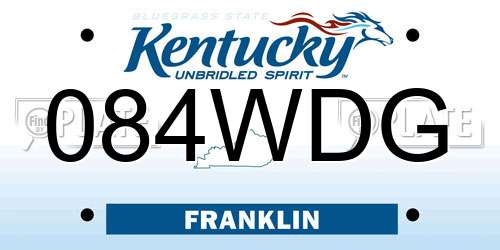084WDG Kentucky License Plate