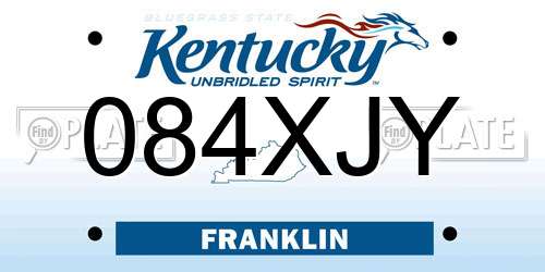 084XJY Kentucky License Plate