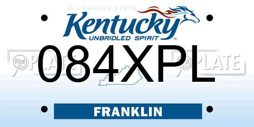 084XPL Kentucky License Plate