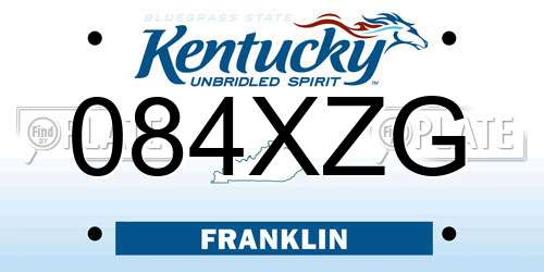 084XZG Kentucky License Plate