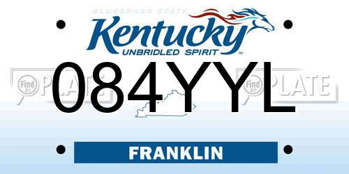 084YYL Kentucky License Plate