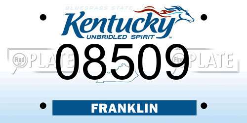 08509 Kentucky License Plate