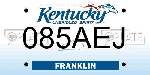 085AEJ Kentucky License Plate
