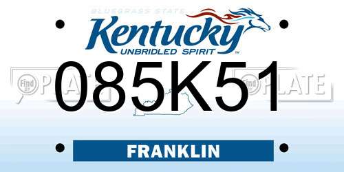 085K51 Kentucky License Plate