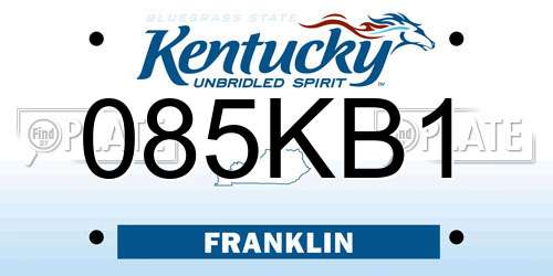 085KB1 Kentucky License Plate