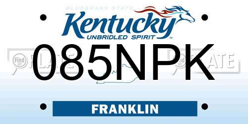 085NPK Kentucky License Plate