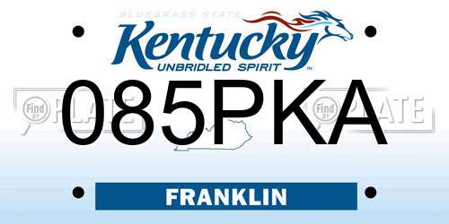 085PKA Kentucky License Plate