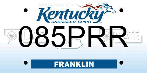 085PRR Kentucky License Plate