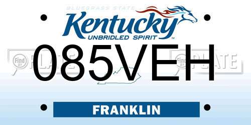 085VEH Kentucky License Plate