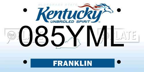085YML Kentucky License Plate