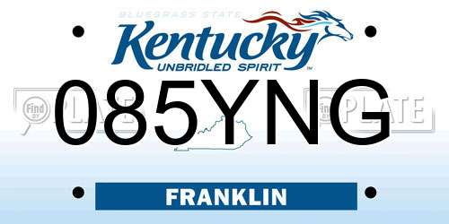 085YNG Kentucky License Plate