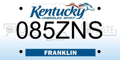 085ZNS Kentucky License Plate