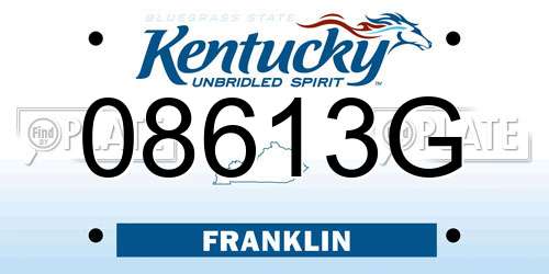 08613G Kentucky License Plate