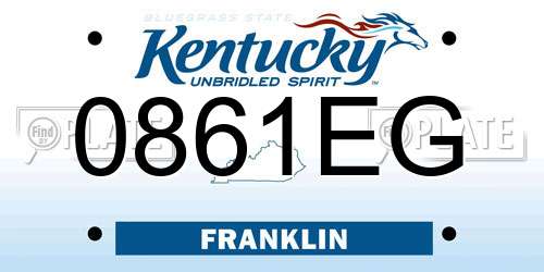 0861EG Kentucky License Plate