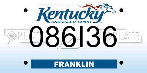 086I36 Kentucky License Plate
