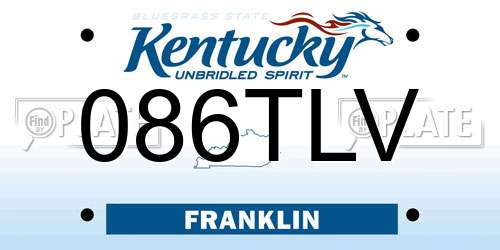 086TLV Kentucky License Plate