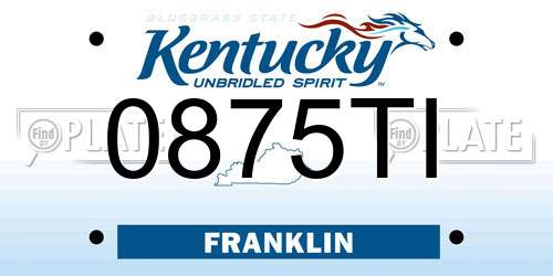 0875TI Kentucky License Plate
