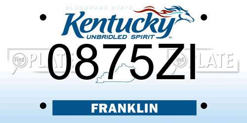 0875ZI Kentucky License Plate